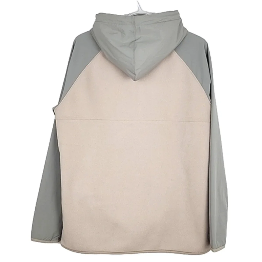 Barbour Men's Newfield Hybrid Fleece Hoodie Half Zip Pullover Grey Beige M - Picture 7 of 12